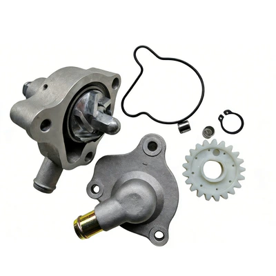 Motorcycle engine and accessories – Pump Gear - water-pump-cover-silver-side-up-assembly