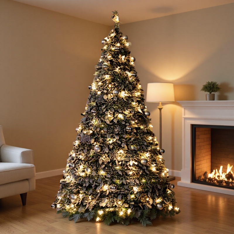 New Pvc Christmas Tree Christmas Floor-Standing Ornament Led Light Christmas Decoration Retractable Tree Foldable Christmas Tree