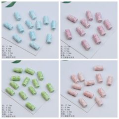 彩色陶瓷竹节散珠串珠手链香包diy配饰陶瓷珠子散珠饰品配件批发