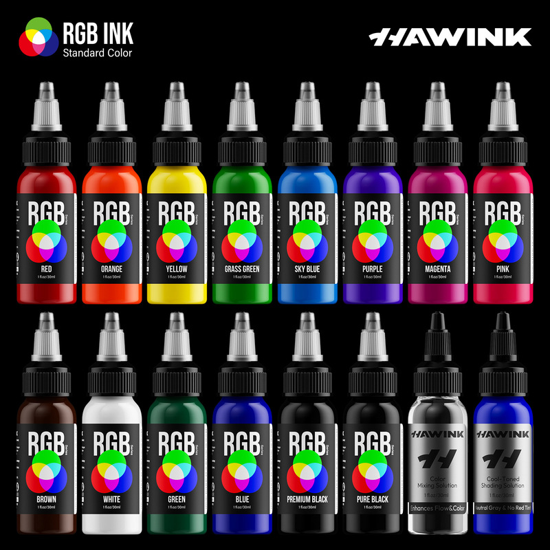 XiuLong Premium Tattoo Ink 30ml Set, 16 Bottles, High-Quality Tattoo Ink, Colorful Tattoo Pigment