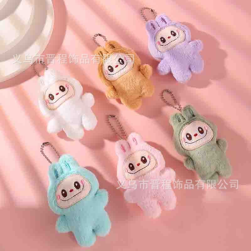 きしむかわいい Labubu 人形ペンダント漫画 Labubu ウサギぬいぐるみバッグキーホルダー小さなペンダントバッチ|undefined