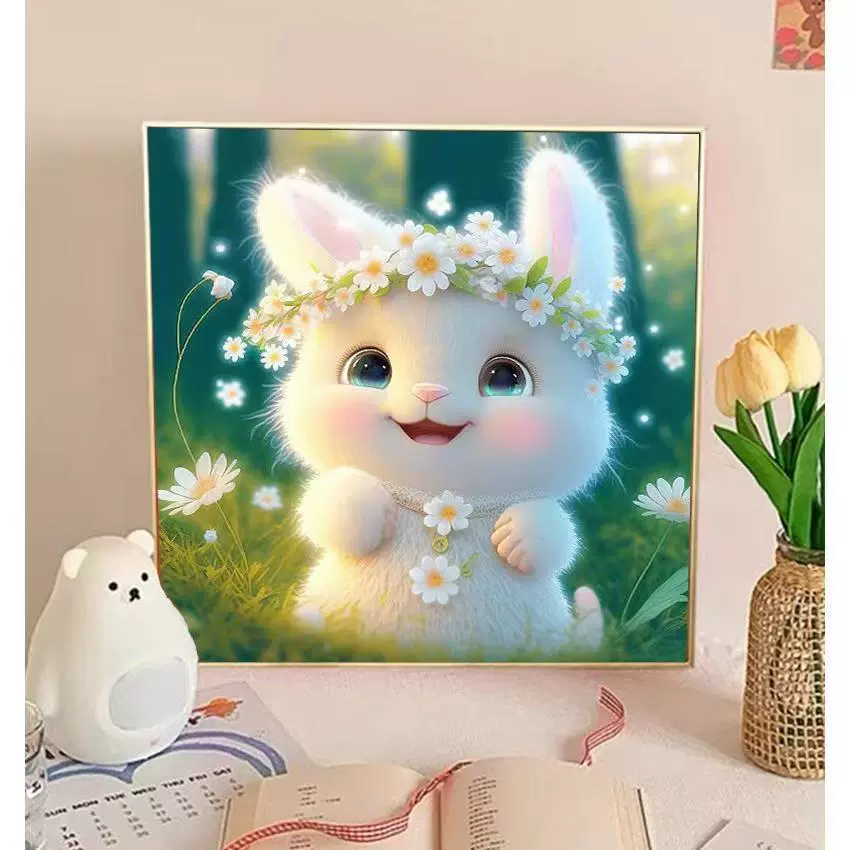Милый кролик, (跨境贸易) внешний рынок, новая коллекция, ручная работа, алмазная инкрустация, оптом