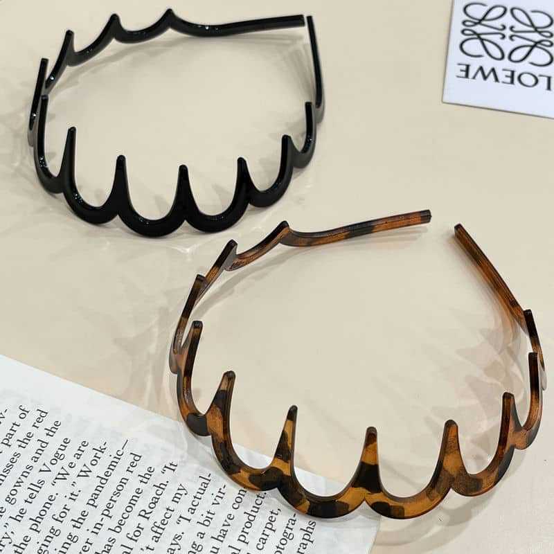 European and American headdress hot-selling wave hair band wash face with tooth non-slip head band unisex hairpin hairpin broken hair