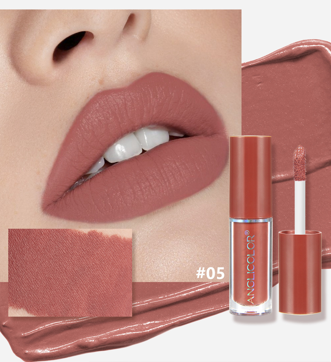 Makeup Naturligt Langtidsholdbar Non-stick Lipgloss Sætæske Fløjlsmat Ikke-Fadende Læbestift Sæt_voghion.com