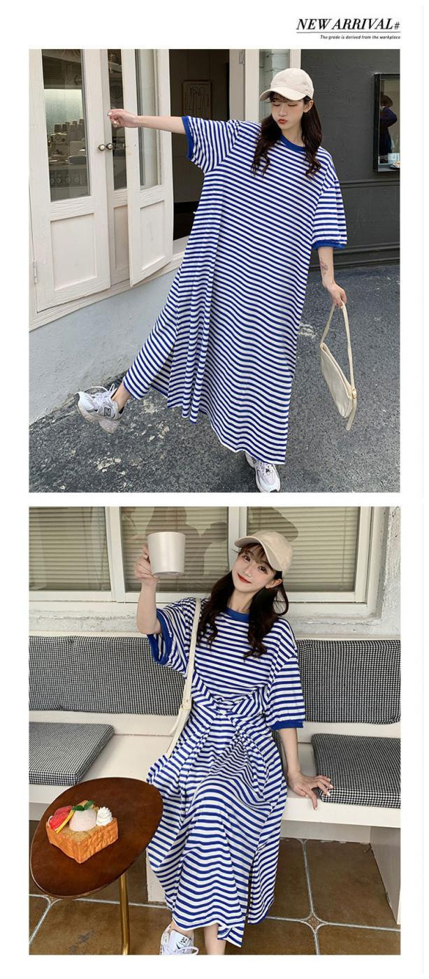 Blue Striped Dress Image 2
