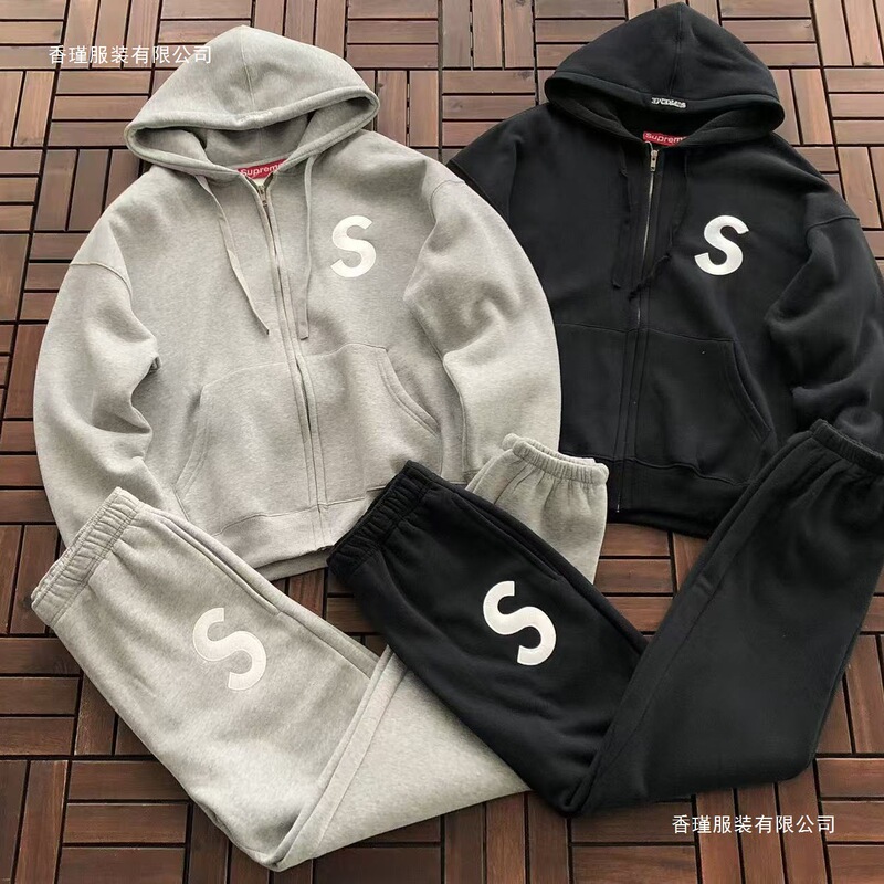 Cross-border classic 25FW Supreme heavyweight fleece-lined hoodie with patch embroidery, American style, popular autumn and winter cotton Cross-border classic 25FW Supreme heavyweight fleece-lined hoodie with patch embroidery, American style, popular autumn and winter cotton
