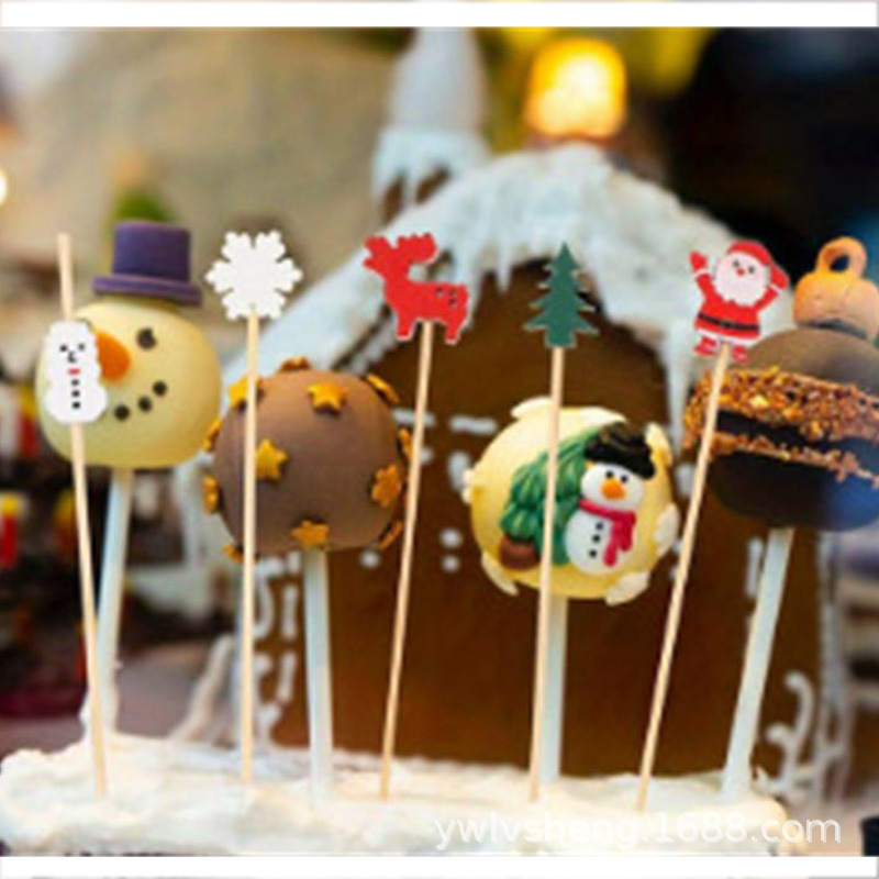 クリスマスの果物を提供して、使い捨ての竹の署名の雪のクリスマスツリーのヘラジカのサンタクロースの雪だるまの5項の100本を提供します。|undefined