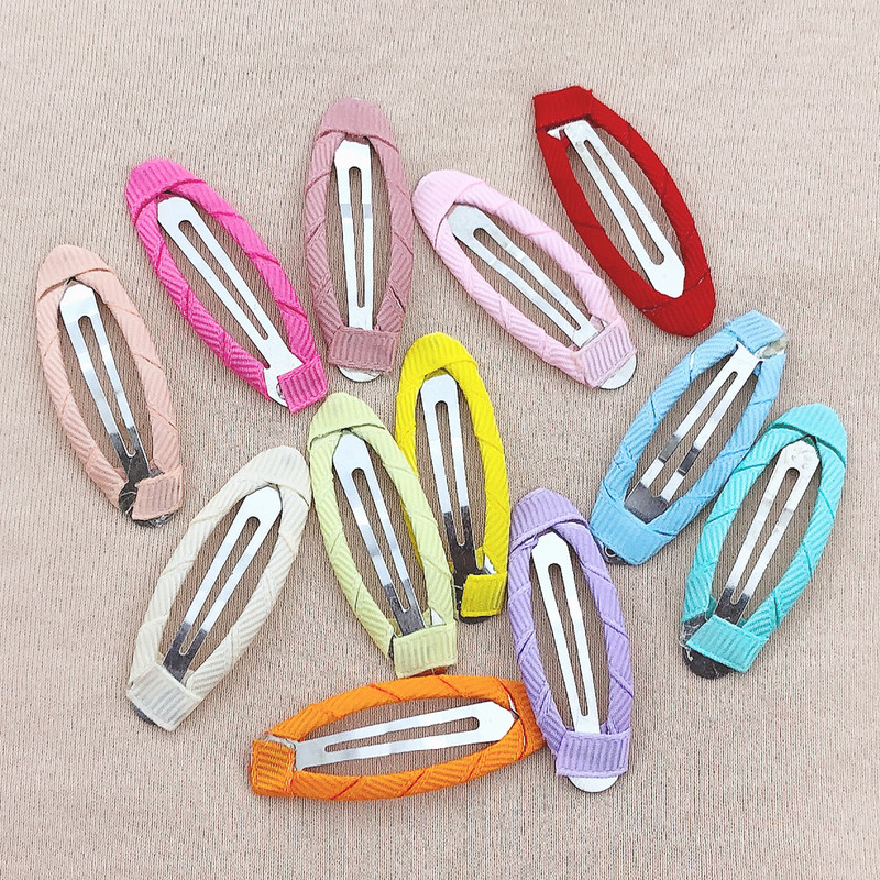 1.8*5センチヘアクリップ半包布楕円シンプルカラー子供髪飾り材料DIYアクセサリーbbクリップ部品|undefined