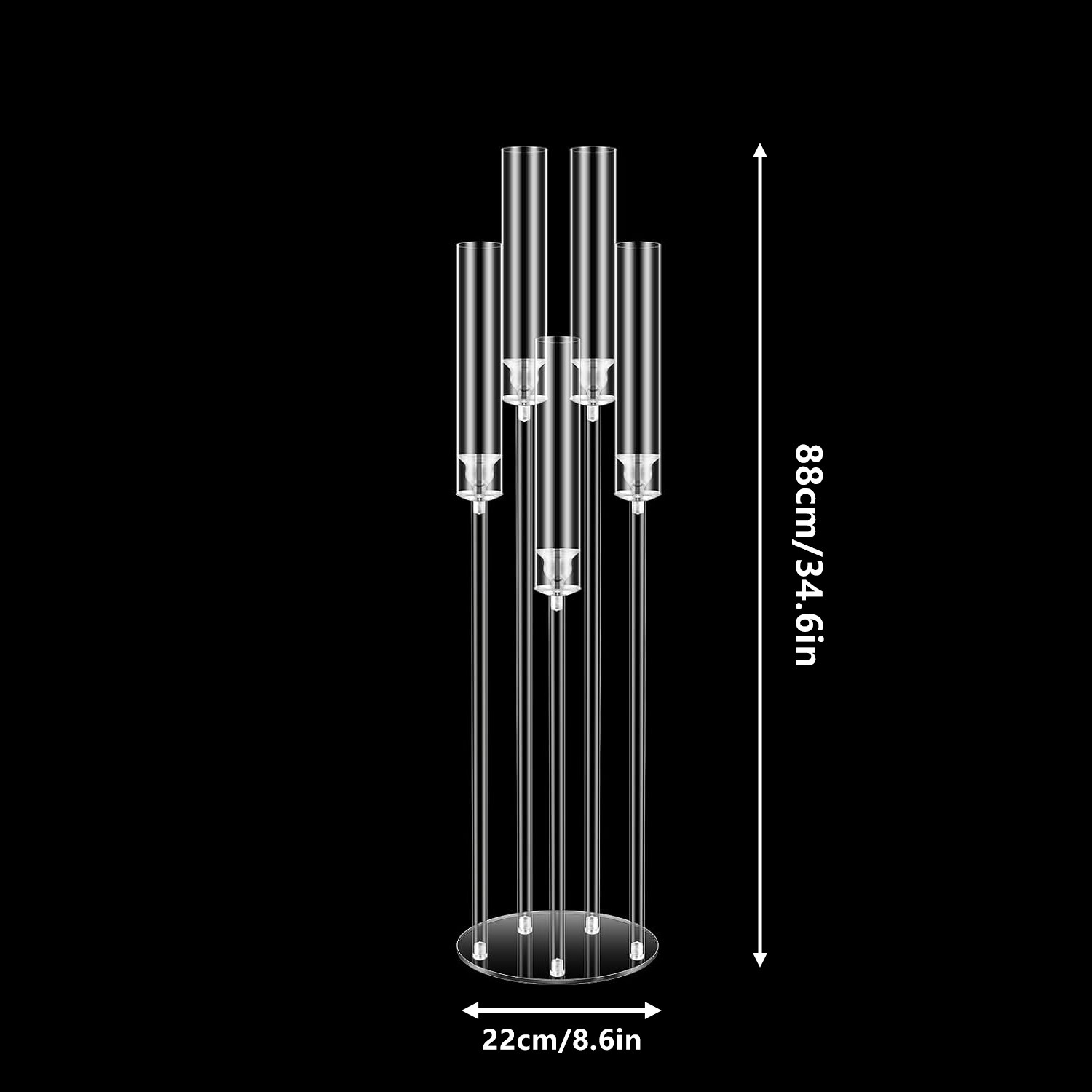 Comercio electrónico transfronterizo para el nuevo acrílico 5-cabeza candelabro boda hotel restaurante occidental fiesta de cumpleaños casa candelabro