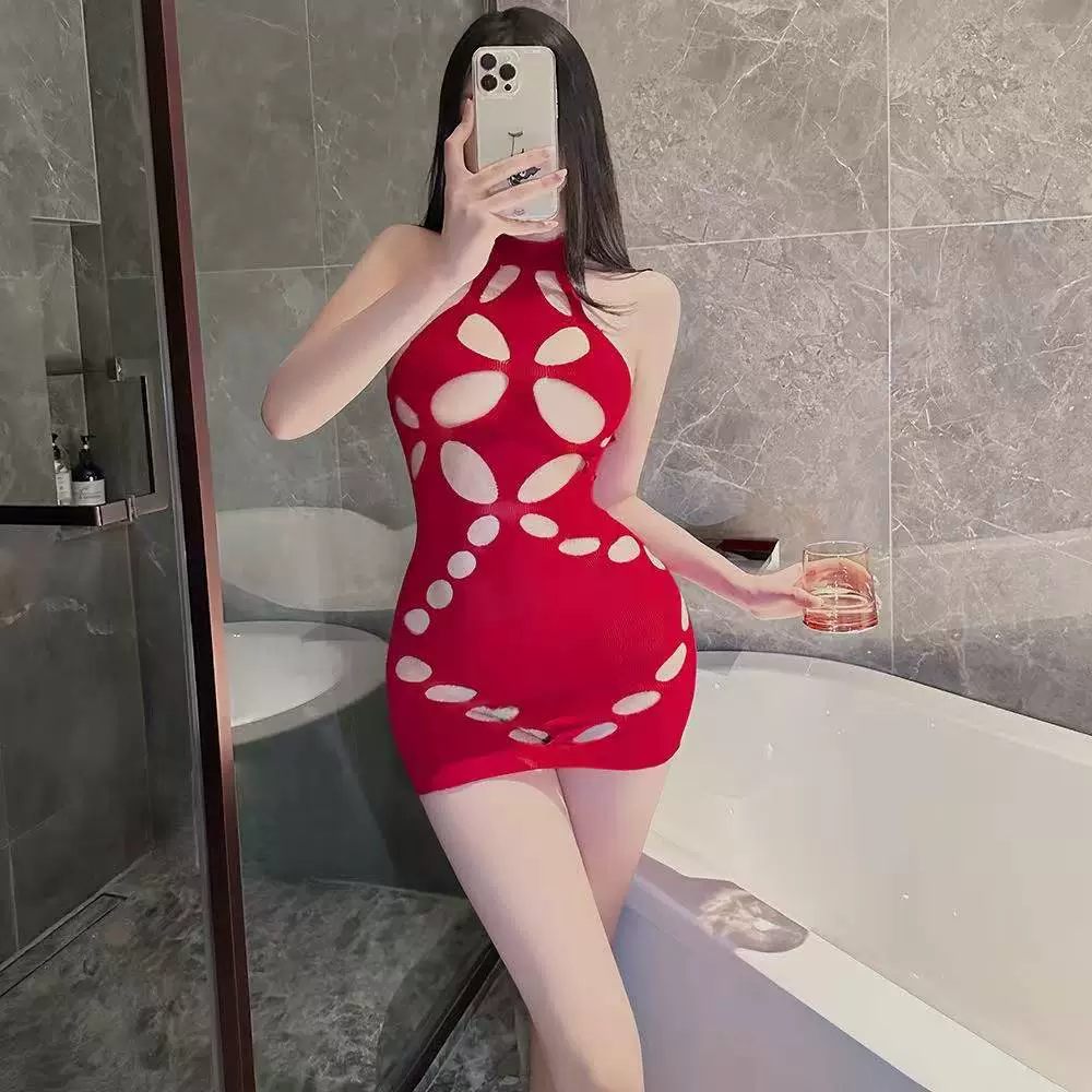 Сексуальное нижнее белье, сексуальный воротник-халтер, рваная юбка, закрывающая ягодицы, чистая страсть, флирт большого размера, одежда в комплекте из сетки, которую можно рвать вручную, не нужно снимать, искушение