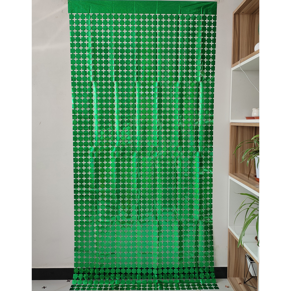 Cortina de seda de lluvia nueva decoración del partido pequeña cortina cuadrada transfronteriza escena diseño fiesta suministros Golden Laser cortina cuadrada