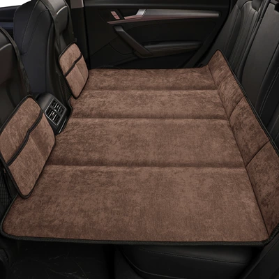 Vehicle-mounted inflatable bed – Foldable Mattress - chenille-charming-coffee-2-storage-bags-80130cm