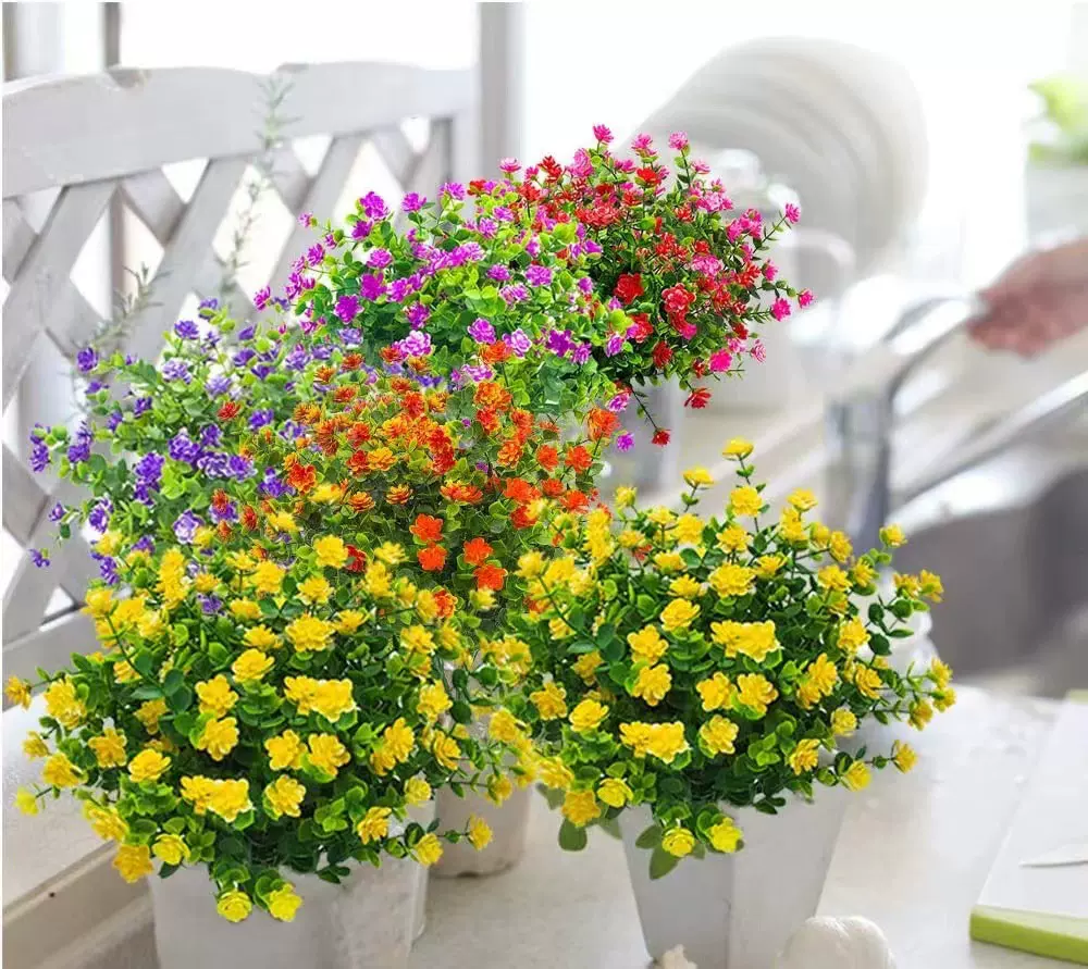 亚马逊尤加利小莲花 秋色装饰花束仿真花 玫瑰桉树花束厂家批发