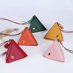 Triangular coin purse portable coin change storage bag Chinese style Dragon Boat Festival rice dumpling coin purse access card leather