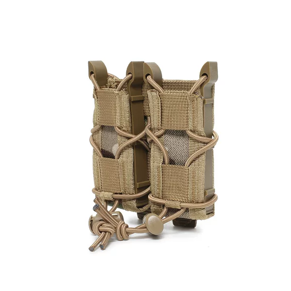 Dual Magazine Pouch Molle Outdoor Tiger Style 9mm Double Tactical Quick Draw Holster Cs Pistol Magazine Pouch Accessory Bag