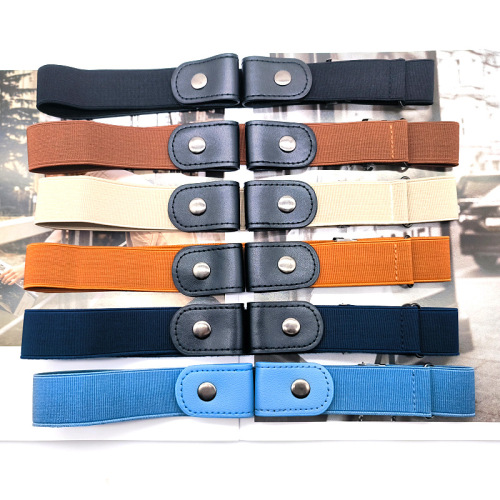 Short version slim stretch invisible buckle elastic adjustable lazy belt canvas casual simple fashion jeans