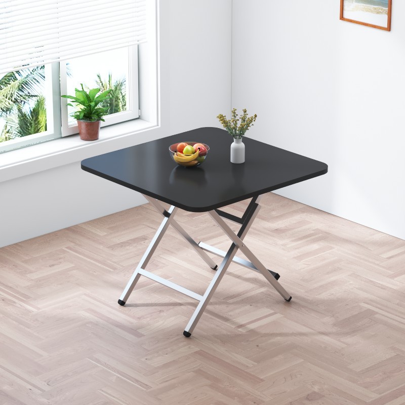 Mesa plegable, mesa de comedor casera, mesa de comedor portátil simple, mesa cuadrada de alquiler, mesa cuadrada simple de comedor