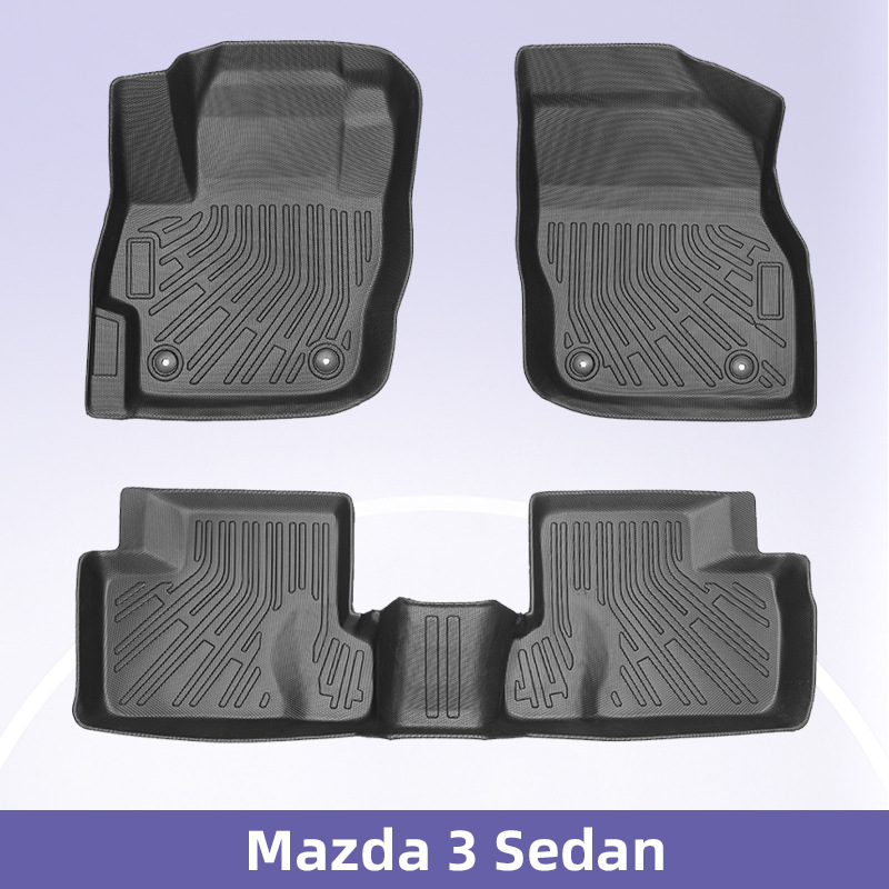 Para Mazda 3 Sedan 2010 - 2013 3D todo el tiempo TPE almohadilla para los pies almohadilla del maletero