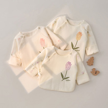 新生婴儿儿衣服薄棉上衣秋冬季新生儿夹棉半背和尚服冬季宝宝棉衣