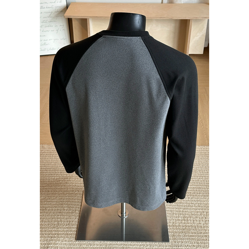 Dark Gray Heavy-duty Thermal Base Shirt For Men, Winter Cleanfit Warm Inner Layer, American-style Round-neck Long-sleeve_voghion.com