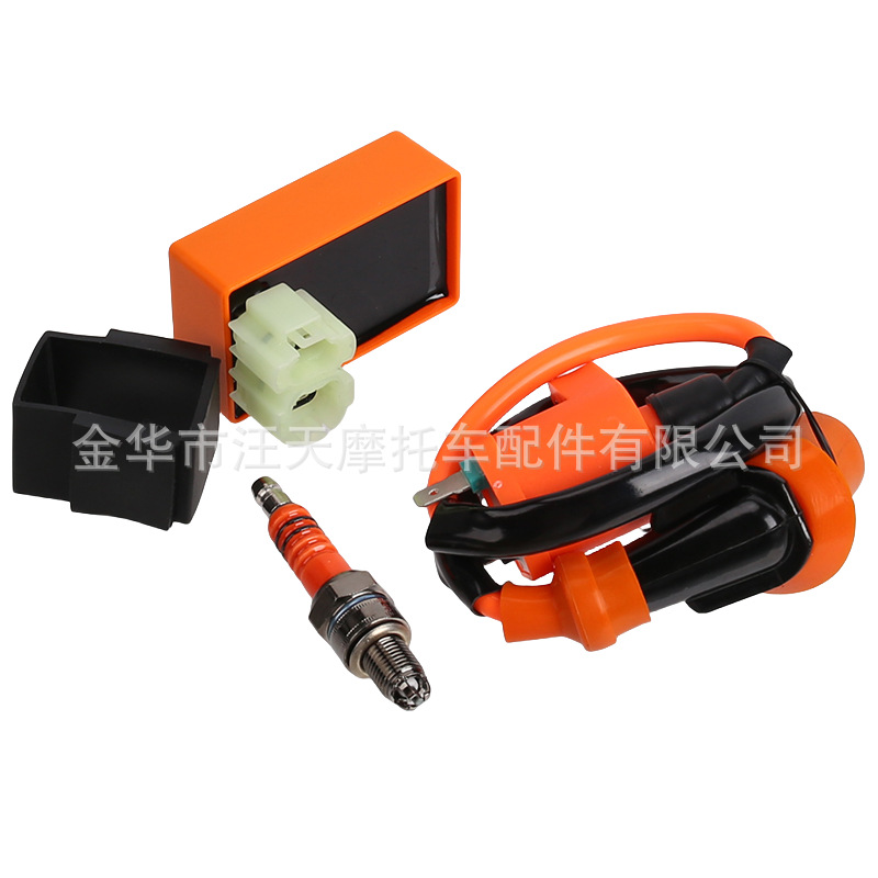 Suitable for GY650cc125cc150cc scooter modified orange ignition coil igniter A7TJC spark plug
