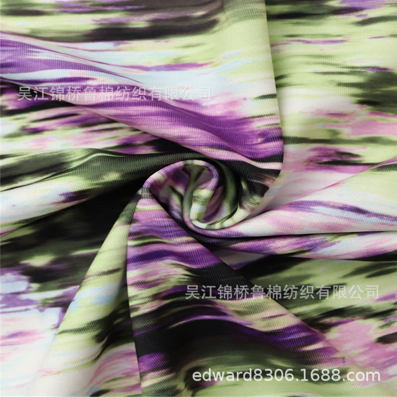 针织布段彩数码印花扎染车间泳装布