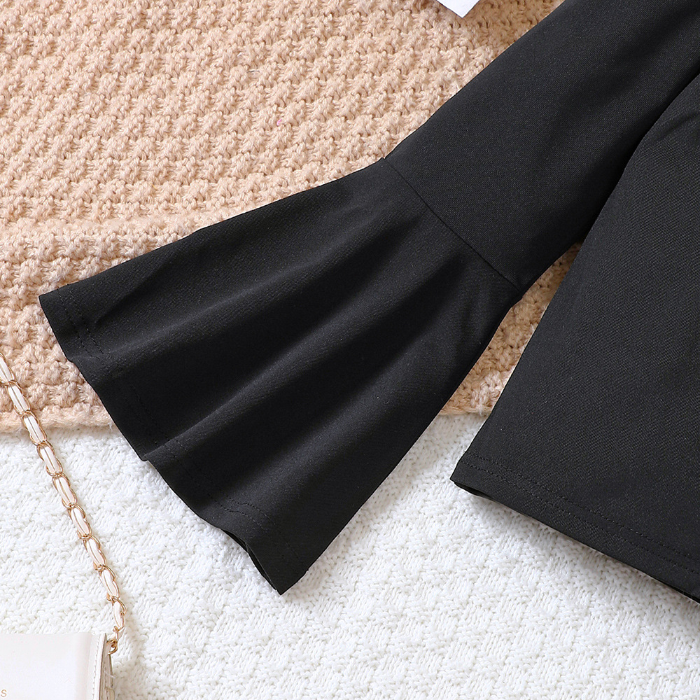 EW Børnetøj Nyt produkt til mellemstore børn, pigernes forårs- og efterårsskjorte med bund, blomsterprint_voghion.com