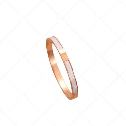 Women's stainless steel bracelet, non-fading titanium steel with shell inlay, niche jewelry, lightweight luxury, exquisite and sophisticated style, simple European and American cross-border design