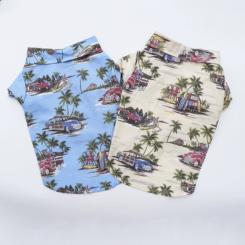 Внешнеторговая одежда для домашних животных, рубашки для собак, одежда для кошек Тедди Пудель, гавайская пляжная одежда, готова к продаже