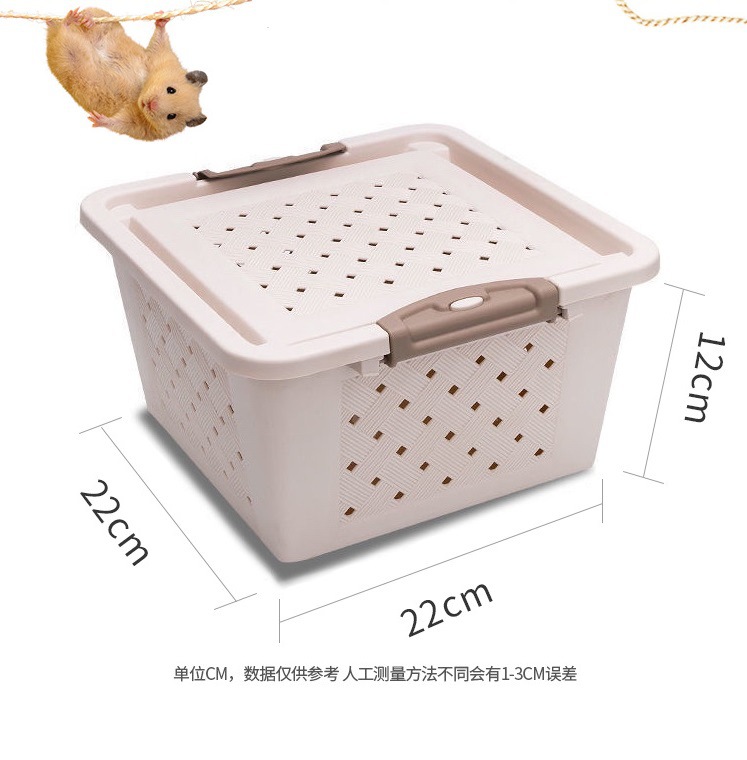 Hámster Oso de Oro jaula portátil transpirable pequeña caja de transporte de mascotas anti-escape Flor Rama ratón Totoro jaula exterior al por mayor