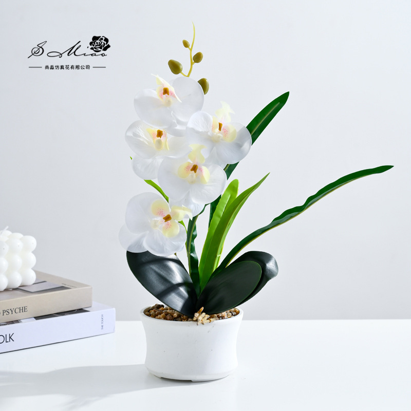 flores falsas cinco mariposa orquídea pequeña fábrica de flores de simulación bonsai directamente para decoración del hogar una plantación de imitación en maceta image 4