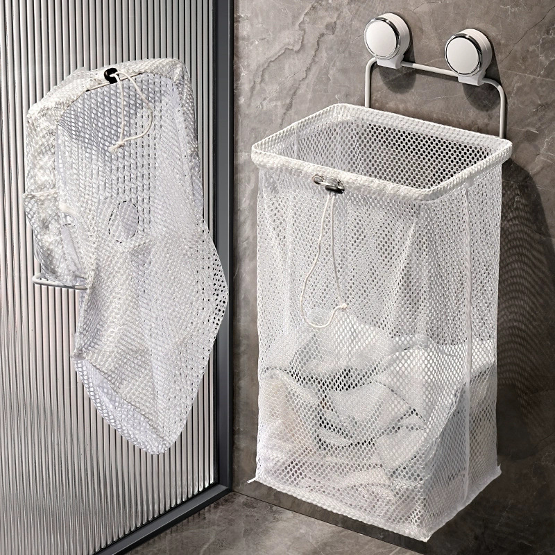 Suction Cup Dirty Clothes Basket Household Foldable Bathroom Laundry Basket Classified Dirty Clothes Large Capacity Wall-Mounted Storage Basket