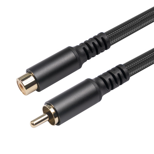 New cross-border metal shell gold-plated head double shielded cable lotus head male to female audio and video extension RCA audio cable