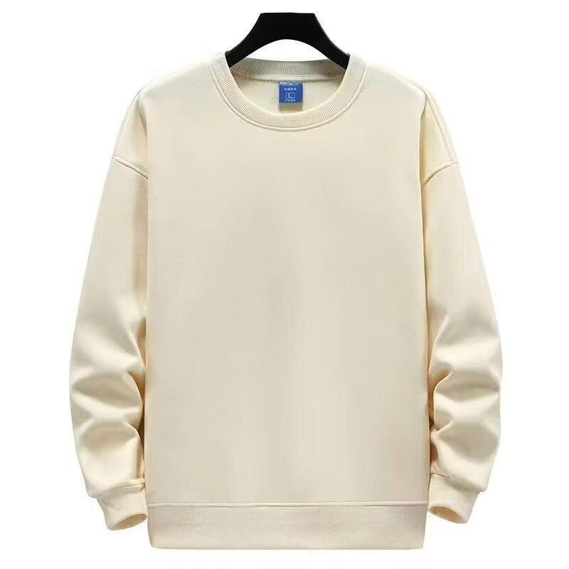 Autumn Round Neck Sweatshirts for Men and Women, Pure Color Inner Hooded Tops, Casual and Versatile Loose Large Size Pullover Bottoming Shirts