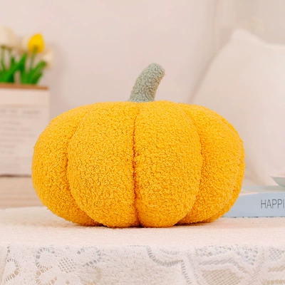 Pumpkin Plush Toy Pillow Sofa Cushion Home Decor Cute Little Pumpkin Decorative Doll Christmas Gift (Oyuncaq yastıqlar) - yellow-green-vine-20cm-013kg