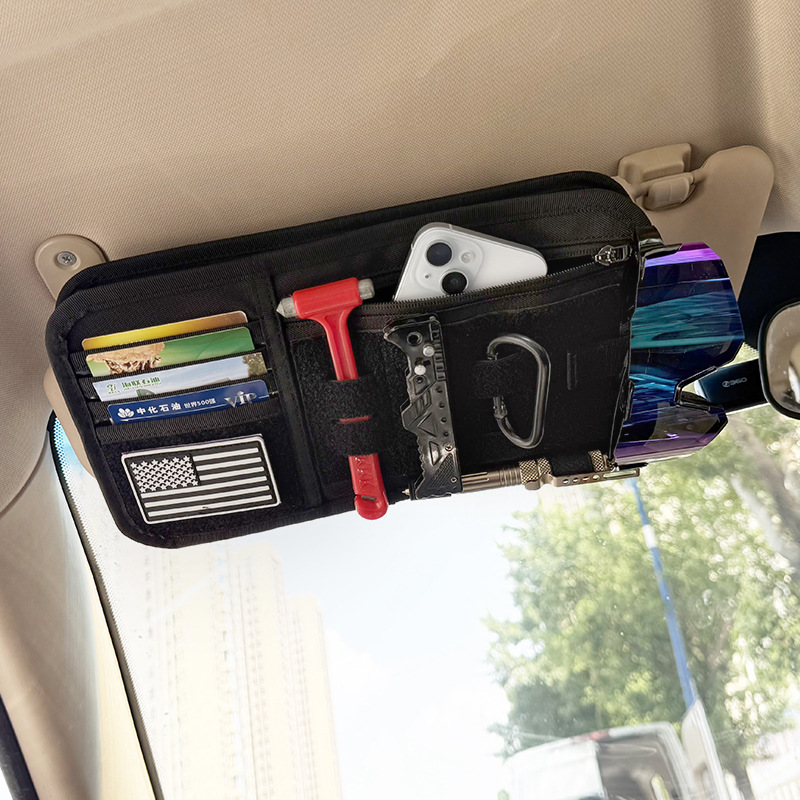 Hot-Selling Car Sun Visor Storage Bag, Car Glasses Holder Storage Bag, Car Interior Document Holder, Card Holder