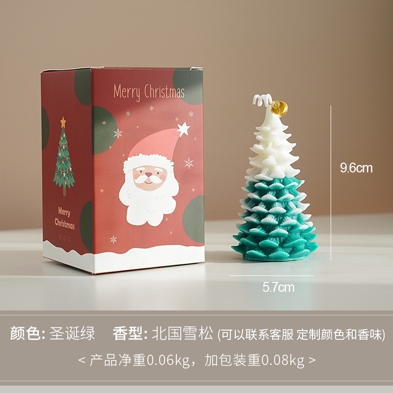 Vela de Navidad creativa Fragancia hecha a mano Regalo de mano Candles Decoración de velas de aromaterapia en forma de árbol de Navidad