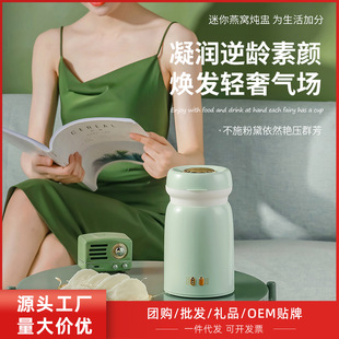 Bird's Nest Small Electric Stew Pot Ceramic Mini Electric Stew Pot Porridge Electric Stew Cup Office Flower Teapot Multifunctional Convenient