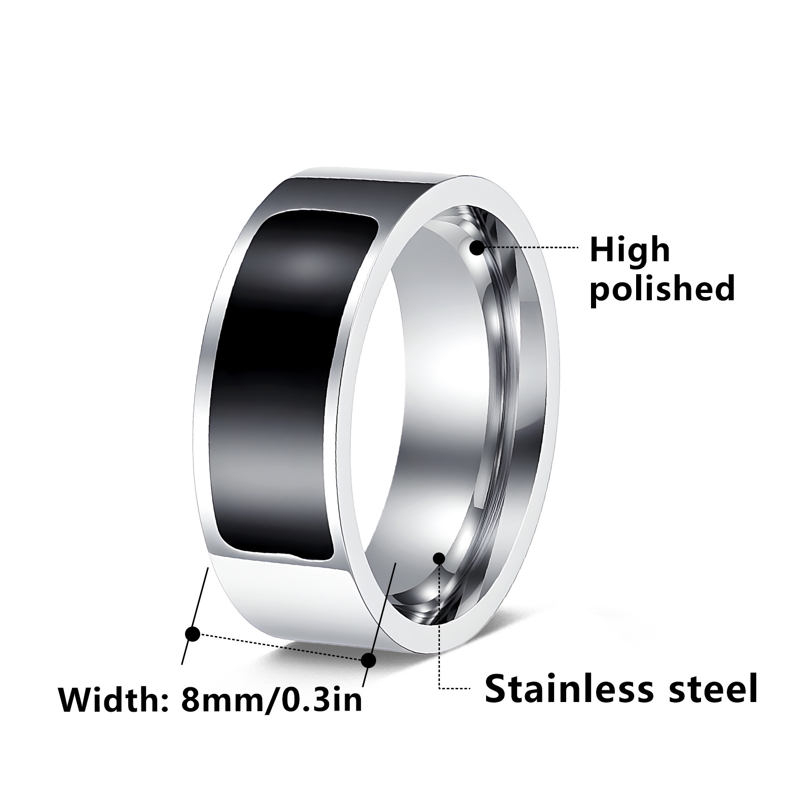 Pulsera de suministro transfronterizo nuevo acero de titanio NFC anillo inteligente equipo portátil inteligente joyería al por mayor