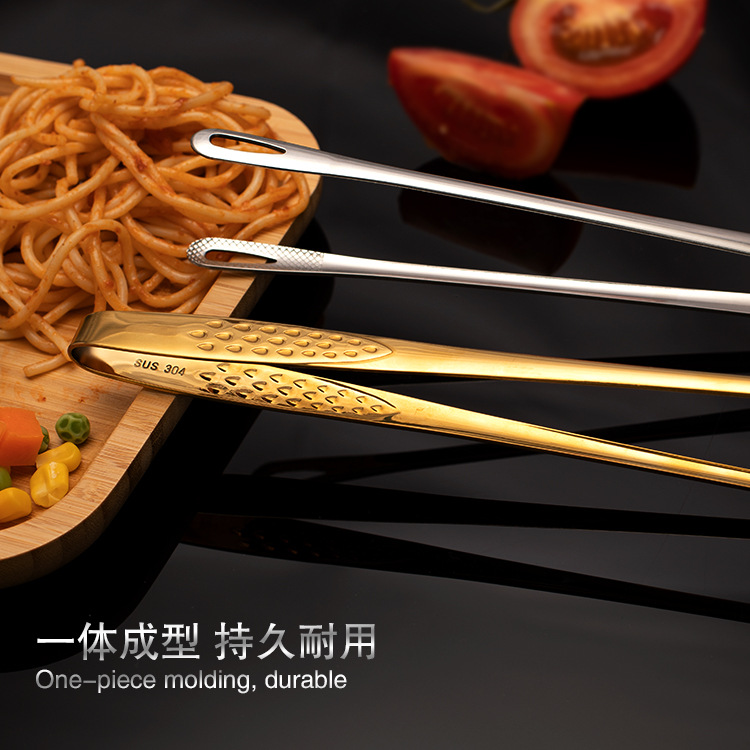 Acero inoxidable 304 estilo coreano al aire libre barbacoa clip filete clip alargado comida clip barbacoa tijeras