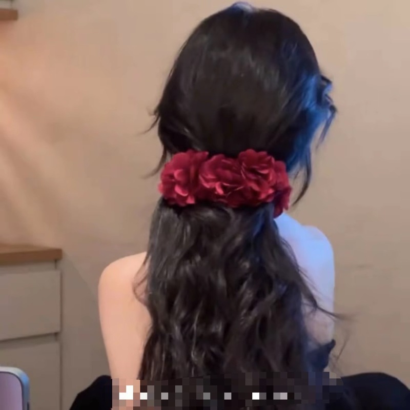 Original Floral Clip Yi Mengling Same Style Seaside Mermaid Oversized Banana Clip Leopard Print Floral Claw Clip 13.7cm