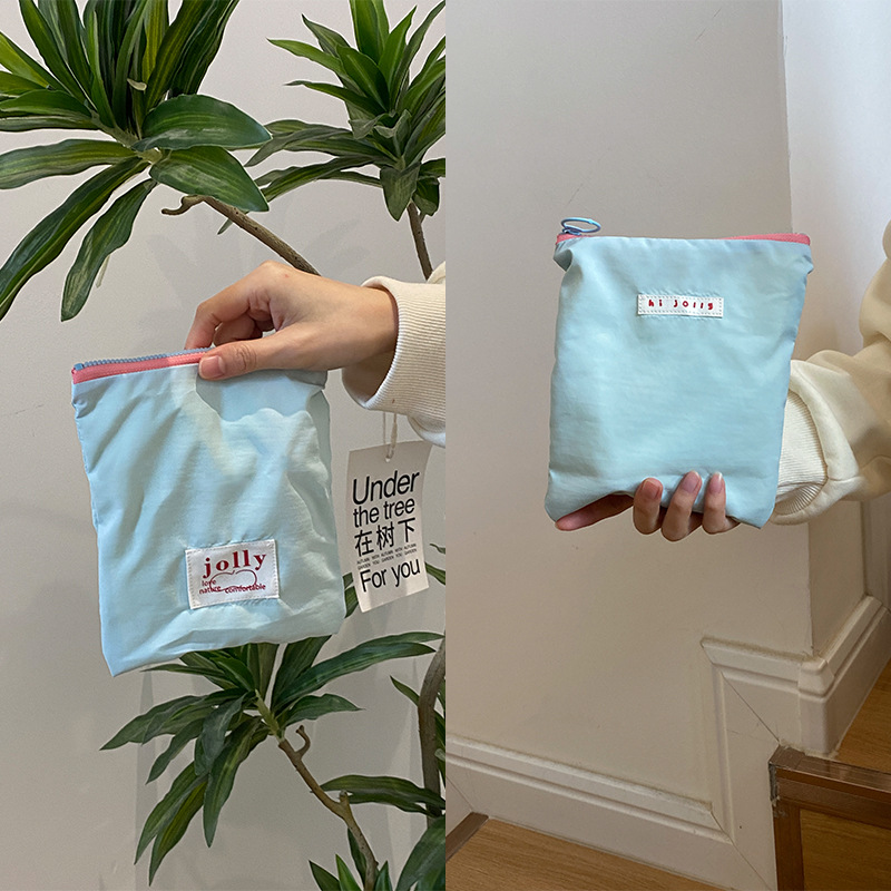 수직 동전 지갑 라이트 블루