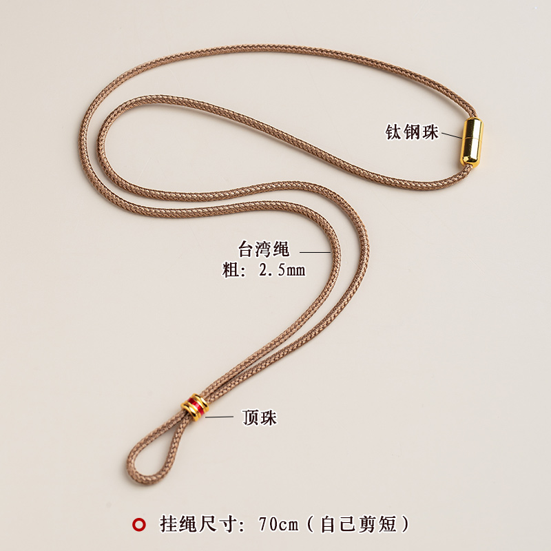 Ping An de alta gama cuerdas de collar colgante de oro cuerdas de mano tejida ocho tesoros brújula anillo cabeza de Buda