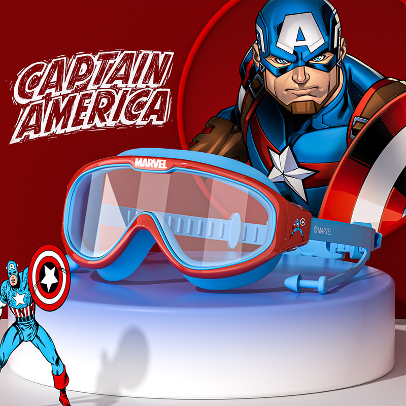강한 빨간색과 파란색-캡틴 아메리카 (방수 귀마개 포함)