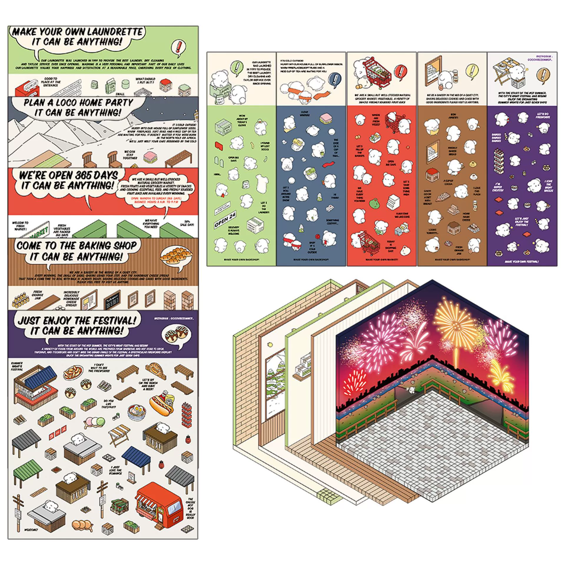 Спот распуская корейская трехмерная наклейка для озарения хижины goodvibesummer маленькая красная книга