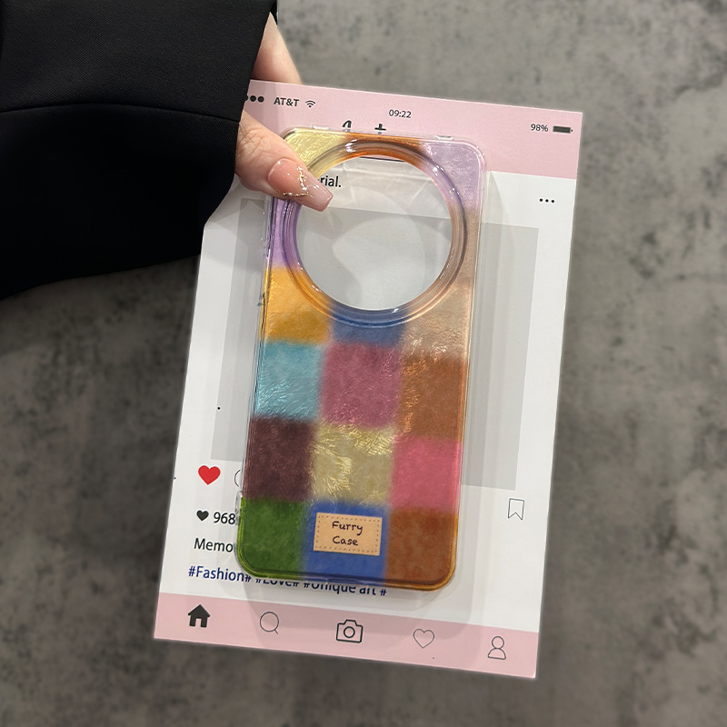 Cubo de color retro de otoño e invierno para Apple 16promax nicho funda para teléfono móvil 14Pro/15pro nuevo 13p