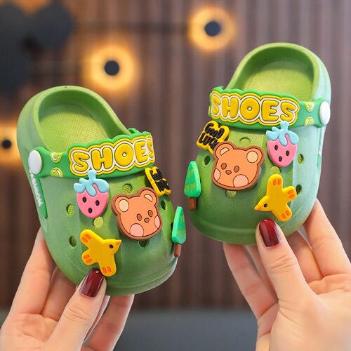 Children's slippers Baotou boys' slippers cartoon non-slip soft bottom indoor home  baby hole slippers girls