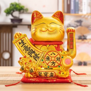 Manufacturer Beckoning Lucky Cat Store Opening Ornaments Ceramic Lucky Cat Living Room Front Desk Electric Waving Hand Gift