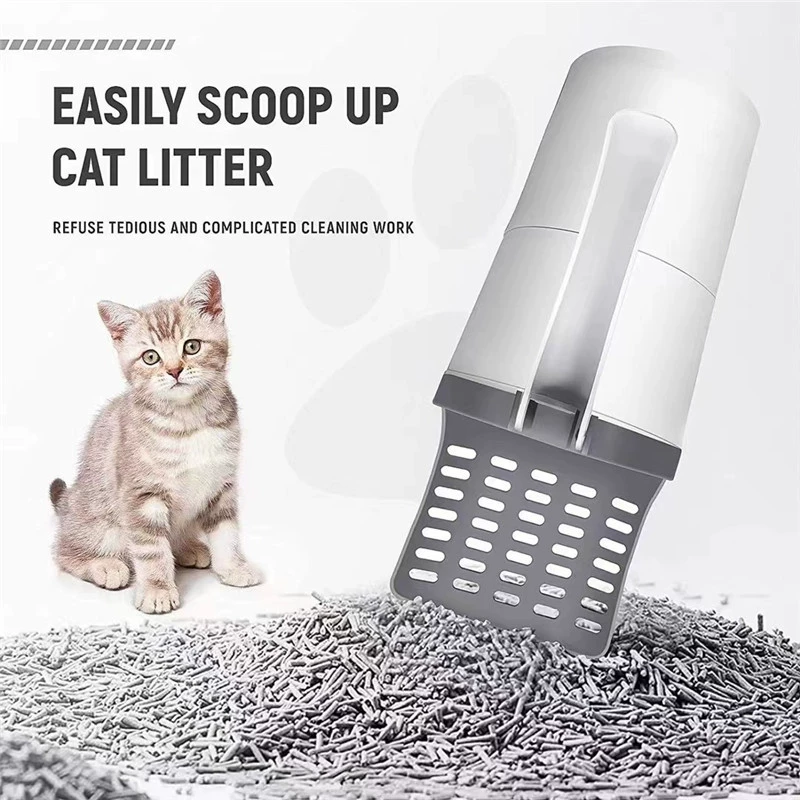 Трансграничная интегрированная Лопата для кошачьих туалетов с мешком для мусора костюм съемные чистящие средства для домашних животных кошачий Туалет