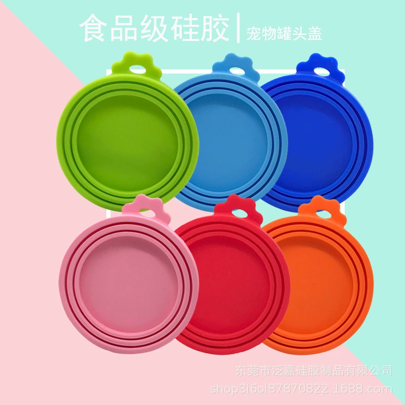 Оптовая Продажа с фабрики силиконовая крышка для консервных банок для домашних животных крышка для хранения свежести универсальная Герметичная крышка для консервных банок для кошек и собак три в одном